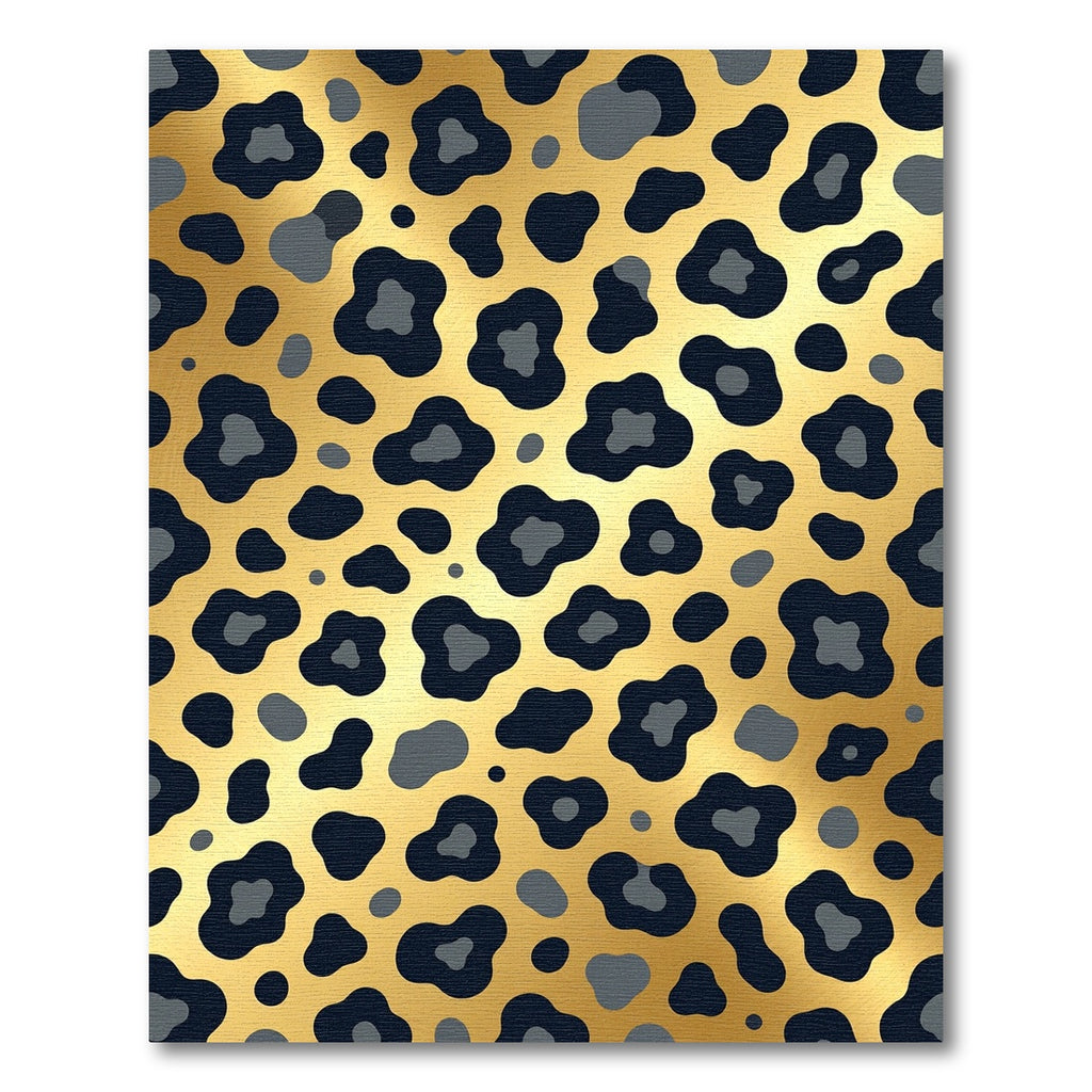Metallic Gold and Navy Leopard Spot Rug