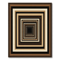 Modern Brown Beige Concentric Rectangular Tunnel Rug