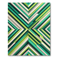 Emerald Green Linear Chevron Rug