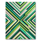 Emerald Green Linear Chevron Rug