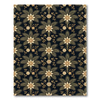 Golden Palm Floral Dark Botanical Rug
