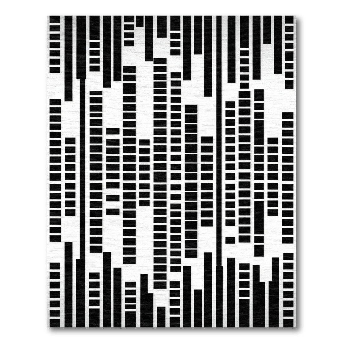 Abstract Black White Vertical Lines Rug