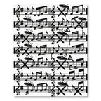 Monochrome Abstract Musical Sheet Drum Composition Rug