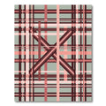 Modern Pink Lattice Plaid Rug