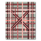 Modern Pink Lattice Plaid Rug