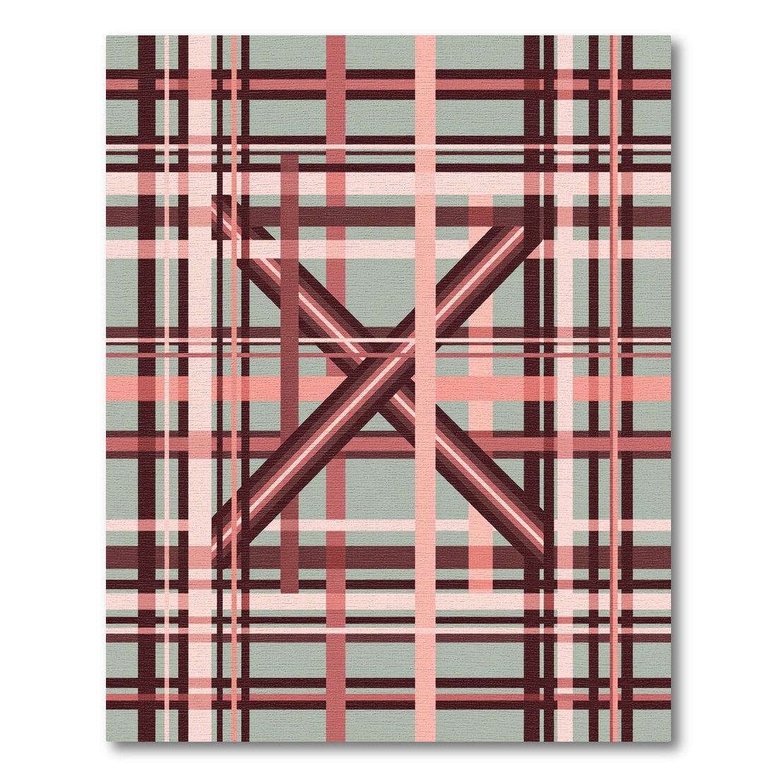 Modern Pink Lattice Plaid Rug