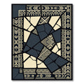 Tribal Blue Fragment Geometric Rug
