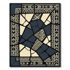Tribal Blue Fragment Geometric Rug