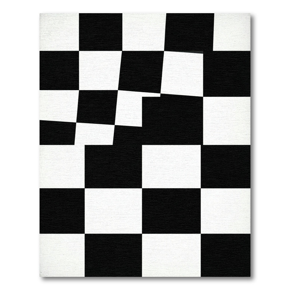 Modern Monochrome Checkerboard Graphic Grid Rug
