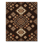 Rich Brown Earthy Diamond Medallion Rug