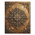 Ornate Golden Filigree Antique Rosette Rug