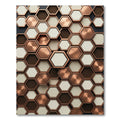 Copper Cream Hexagon Mosaic Rug