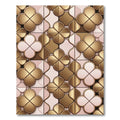 Gold and Blush Clover Tile Rug