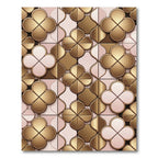 Gold and Blush Clover Tile Rug