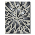 Modern Metallic Charcoal Shattered Glass Art Rug