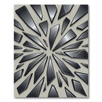 Modern Metallic Charcoal Shattered Glass Art Rug
