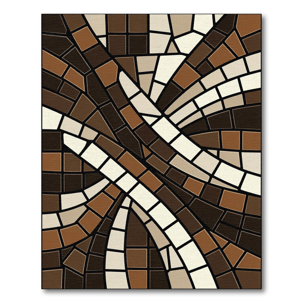 Earthy Tones Abstract Mosaic Rug