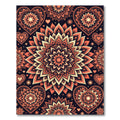 Orange Coral Heart Mandala Medallion Rug