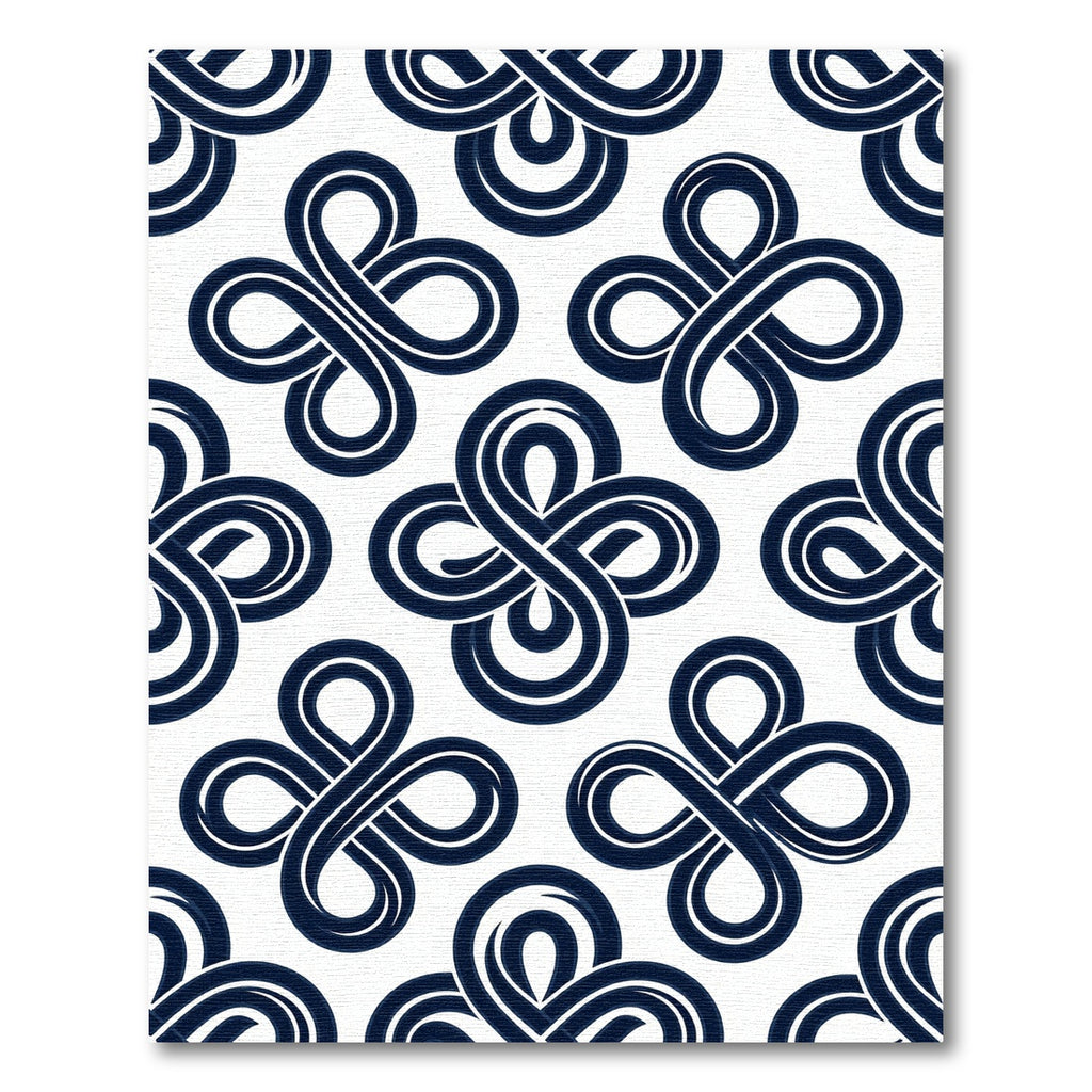 Navy Blue Geometric Infinity Knot Rug