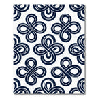 Navy Blue Geometric Infinity Knot Rug