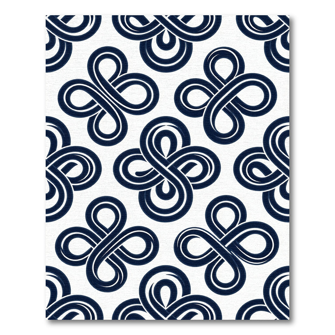 Navy Blue Geometric Infinity Knot Rug