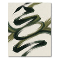 Modern Olive Green Abstract Swirl Rug