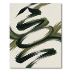 Modern Olive Green Abstract Swirl Rug