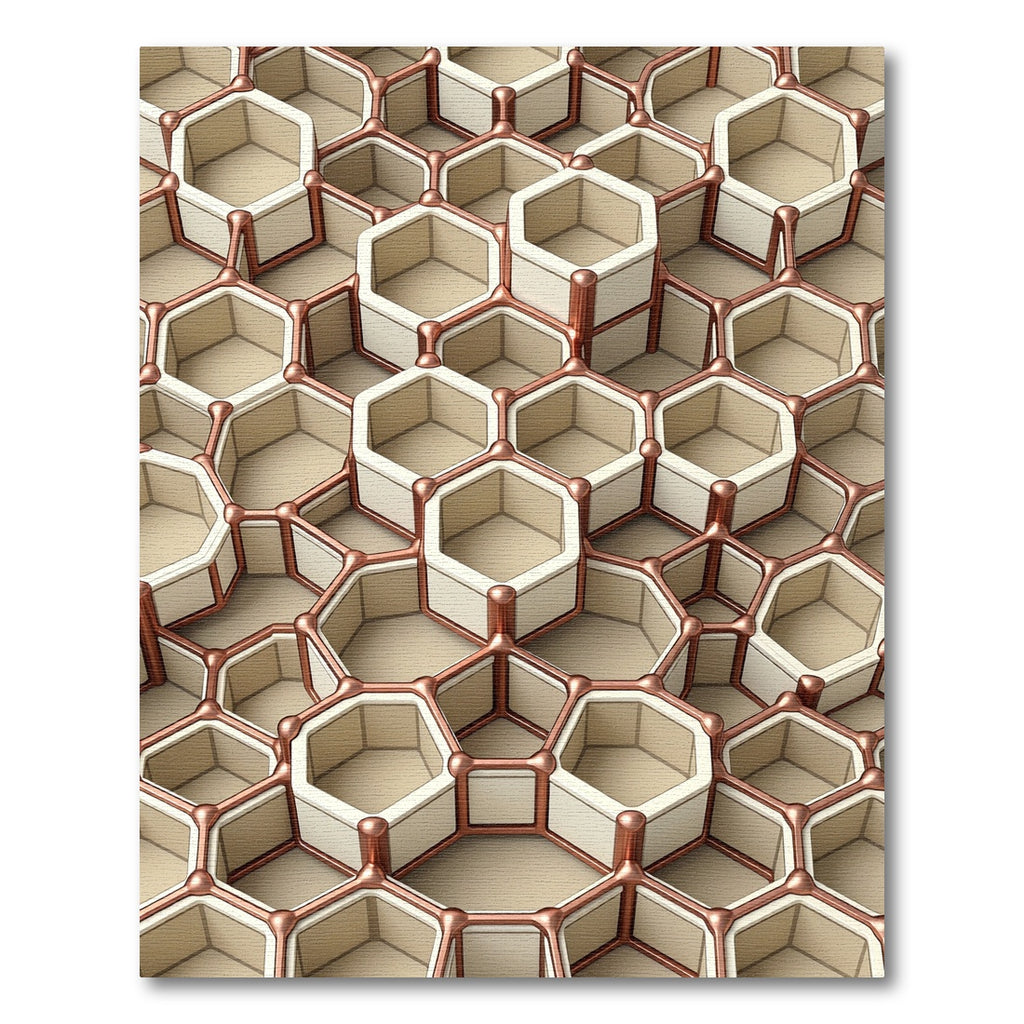 Modern Metallic Geometric Honeycomb Hexagon Rug