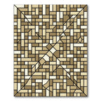Modern Neutral Earth Geometric Tiled Accent Rug