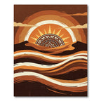 Earthy Abstract Sun Horizon Dune Art Rug