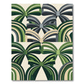 Botanical Green Geometric Ribbon Arch Rug