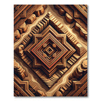 Geometric Sunburst Wood Relief Rug