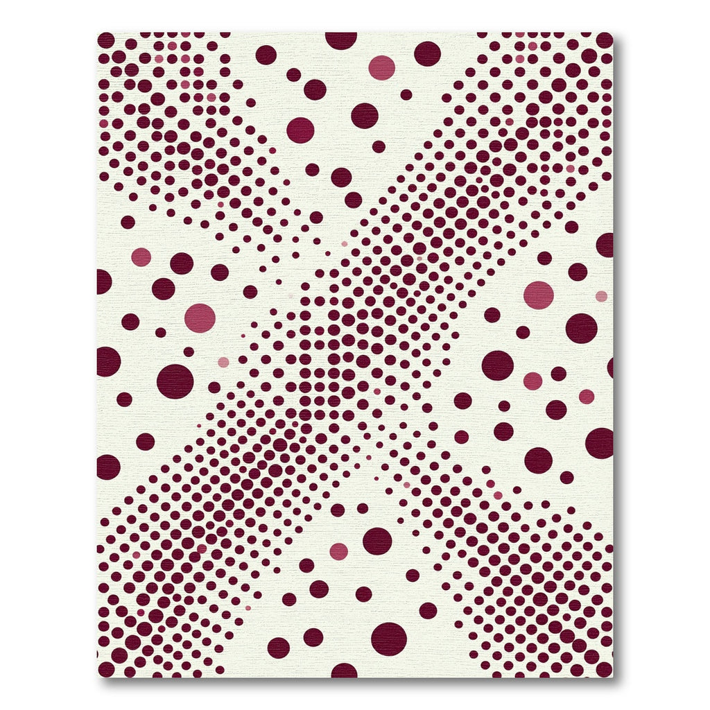 Modern Burgundy Polka Dot Abstract Art Rug
