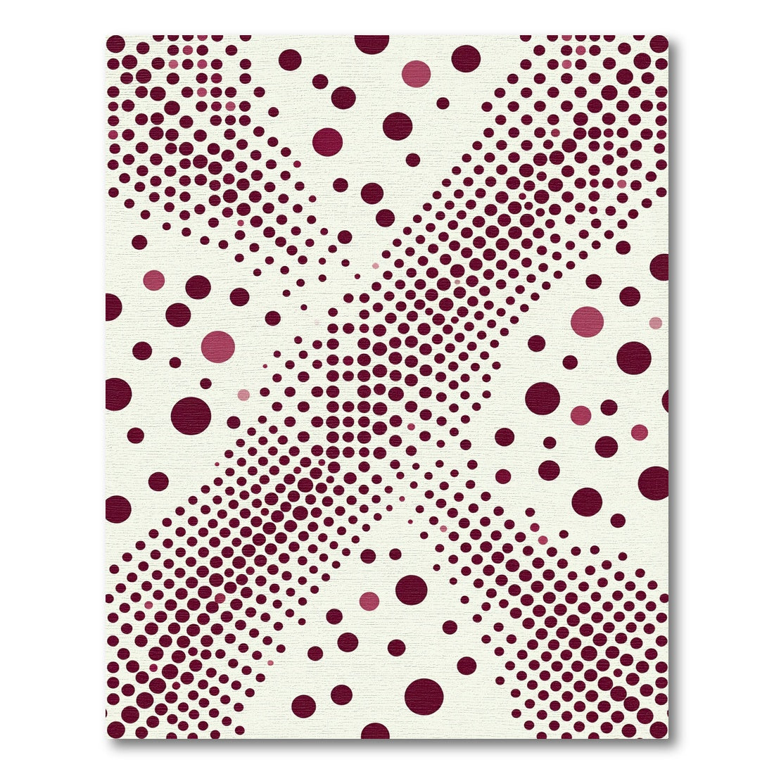 Modern Burgundy Polka Dot Abstract Art Rug