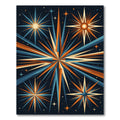 Midcentury Starburst Celestial Geometric Art Rug