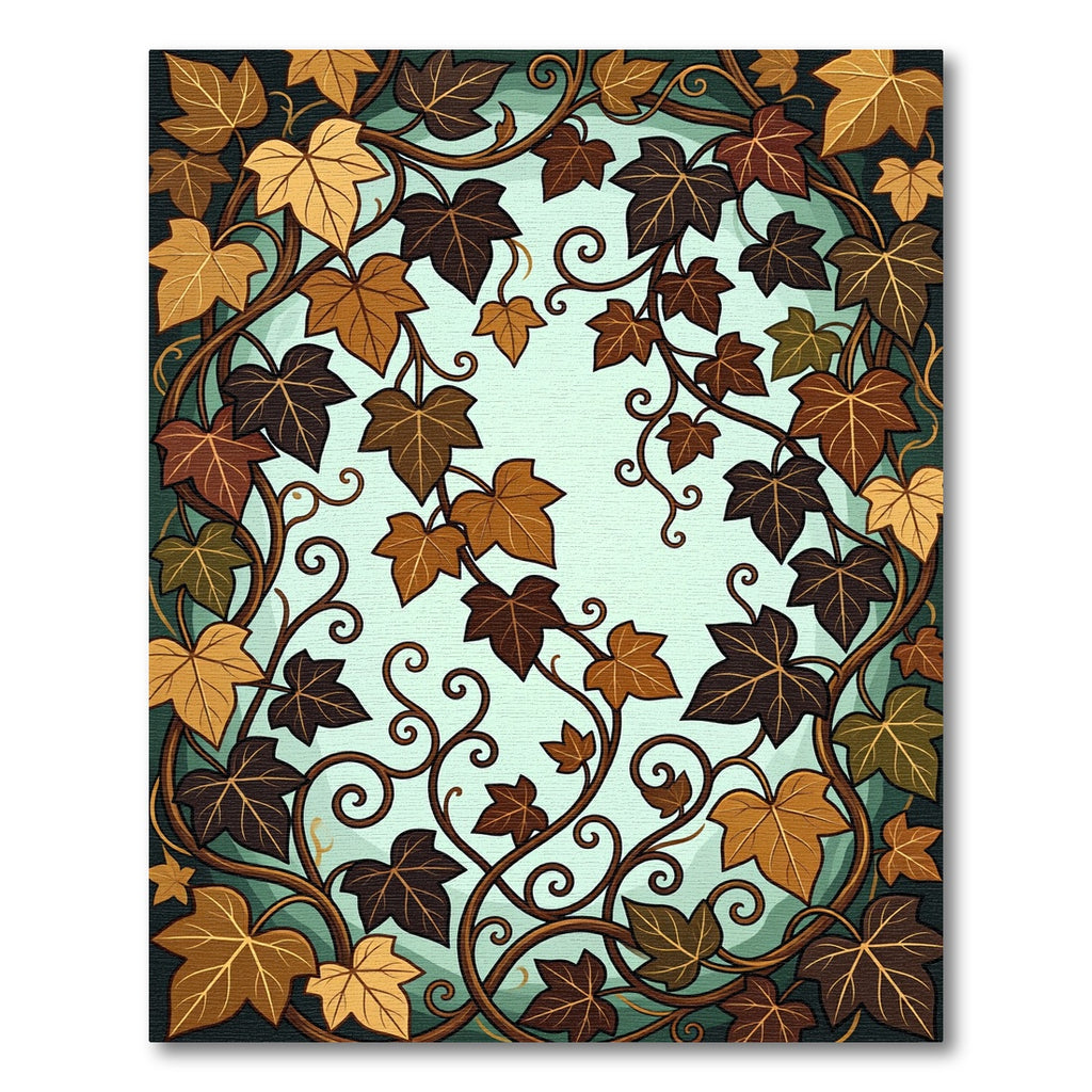 Autumn Leaf Vine Swirl Accent Rug
