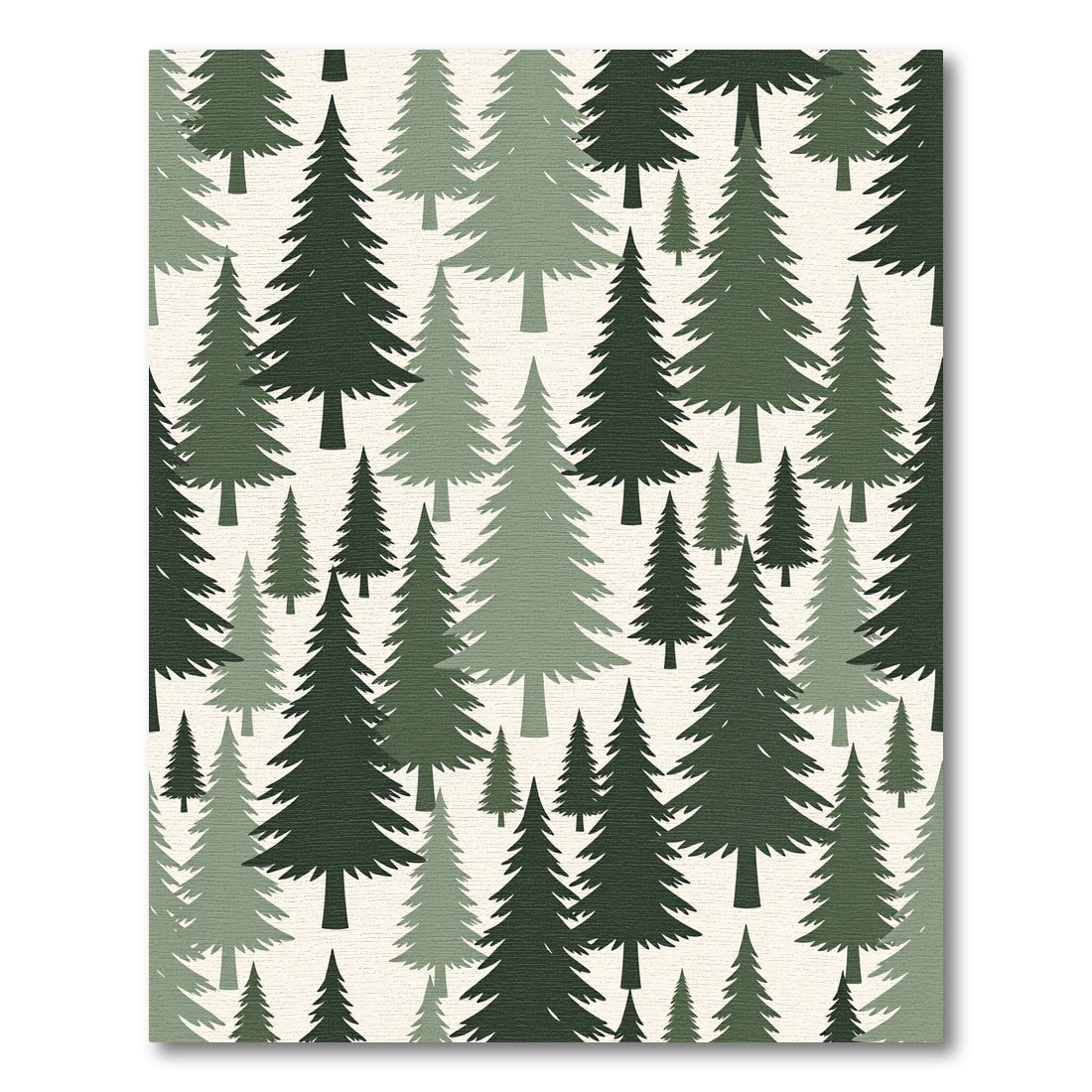 Forest Pine Tree Sage Woodland Rug