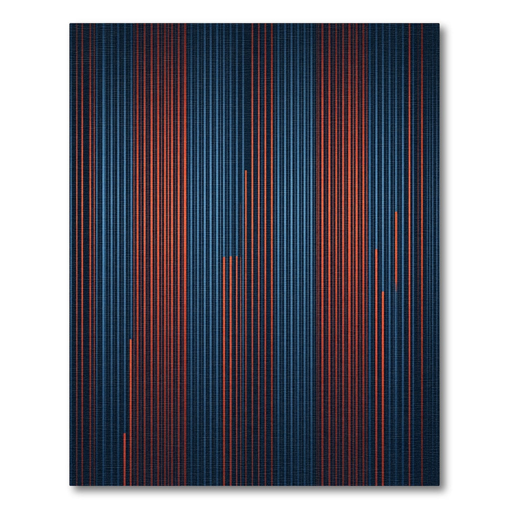 Striking Blue Orange Vertical Lines Rug