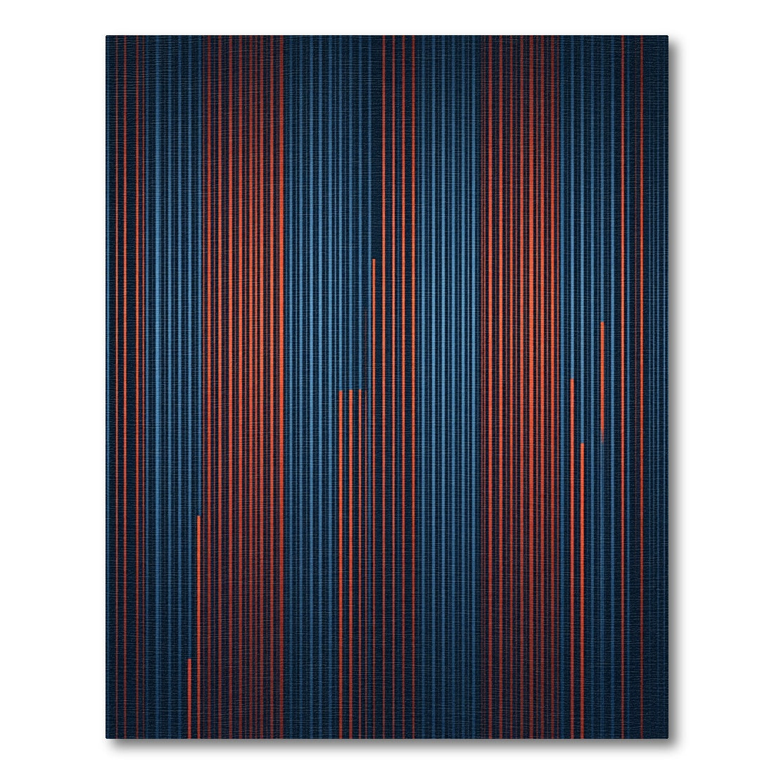 Striking Blue Orange Vertical Lines Rug