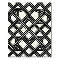 Monochrome Black and White Geometric Lattice Rug