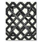 Monochrome Black and White Geometric Lattice Rug