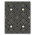 Black Golden Intricate Geometric Star Rug