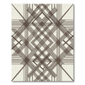 Sophisticated Chocolate Brown Intersecting Geometric Trellis Rug