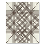 Sophisticated Chocolate Brown Intersecting Geometric Trellis Rug