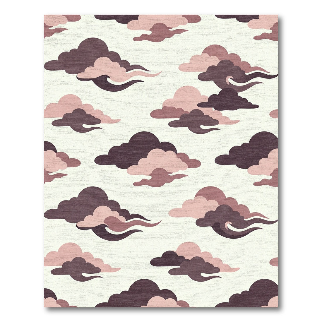 Muted Mauve Japanese Cloud Abstract Rug