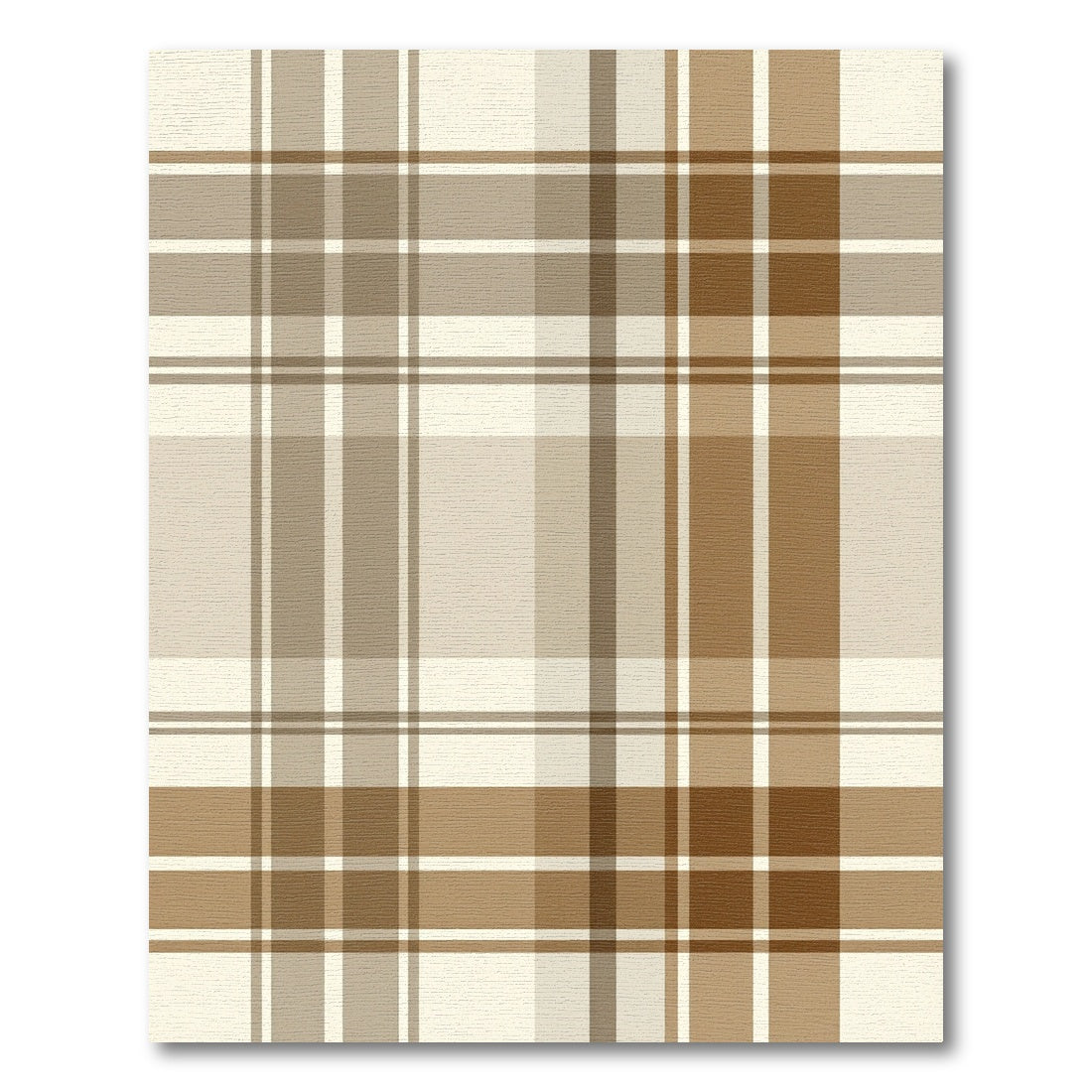 Classic Earthy Beige Plaid Check Rug