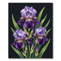Elegant Purple Iris Botanical Bouquet Rug