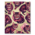 Crimson Tabby Cats Whimsical Whiskered Friends Rug