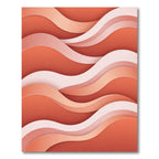Modern Terracotta Abstract Layered Wave Rug