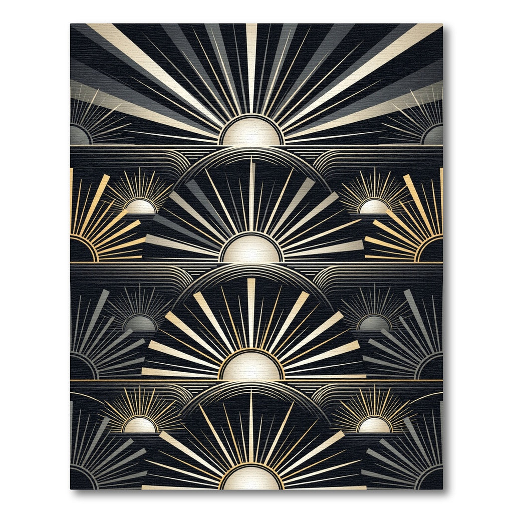 Art Deco Sunburst Geometric Luxury Rug